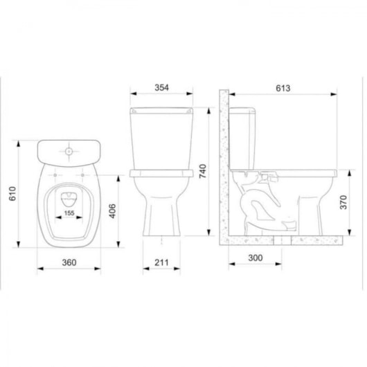 Vaso Sanitário Para Caixa Acoplada Like Branco Celite - Imagem principal - b4cb3883-3e79-491f-a1ac-1aa57166cad3