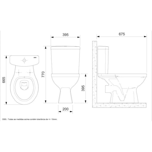 Vaso Sanitário Para Caixa Acoplada Saída Horizontal Azalea Branco Celite - Imagem principal - 12c6ba6e-e806-4d83-8c29-00b61ad83c68