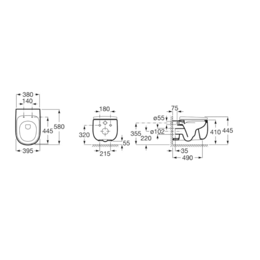 Vaso Sanitário  Suspenso Rimless Beyond Black Matte Roca - Imagem principal - 5f885910-23a6-4c0c-b655-c2caf5c8ba06