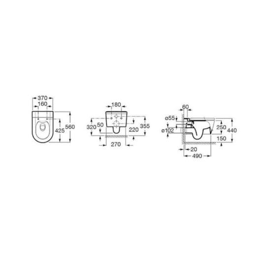 Vaso Sanitário  Suspenso Rimless Inspira Round Café Roca - Imagem principal - d3f4f17b-5f2e-4547-8fcf-2ba4c5cf8c68