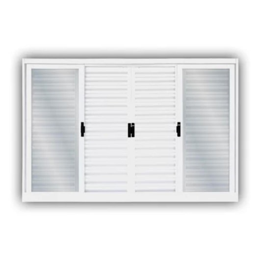 Veneziana 6 Folhas Vidro Liso Aço Minas Sul Branco MGM 120x150x12cm - Imagem principal - 8589ea79-74a7-467f-9f6d-236877dc507f