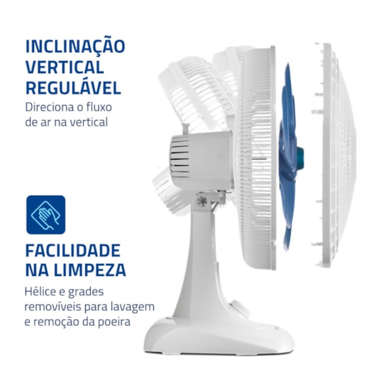 Ventilador Super Power VS Branco E Azul Mondial 40cm 127V 140W - Imagem principal - ffe8e72a-ff8f-48b9-8487-0c3fdcbc06d1