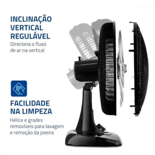 Ventilador Super Power VSP Preto E Prata Mondial 40cm 127V 140W - Imagem principal - 55343ce2-5e30-497e-869a-fe90e942851a