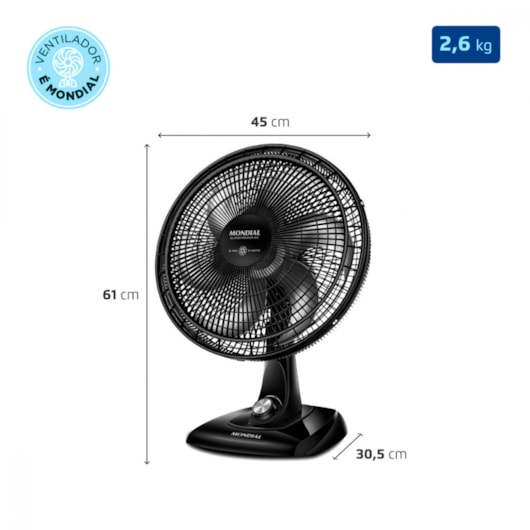Ventilador Super Power VSP Preto E Prata Mondial 40cm 127V 140W - Imagem principal - ed14d980-b2bd-4c5d-a7f0-407da9740bdb