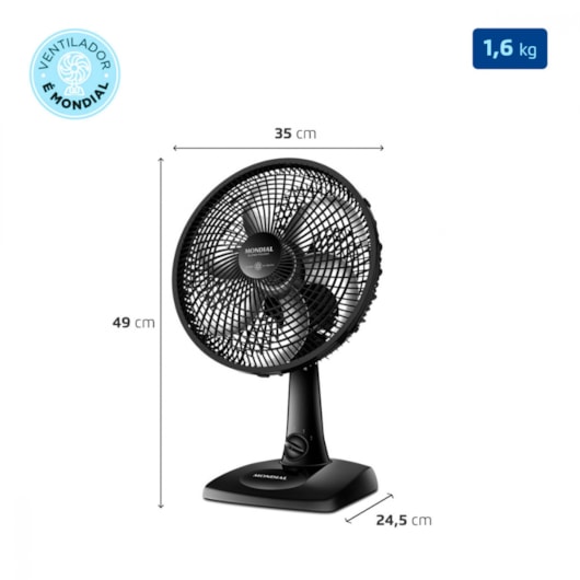 Ventilador Super Power VSP30B Preto Mondial 30cm 127V 60W - Imagem principal - ec6c0e76-4915-4d30-bbd4-6841184f1a9c