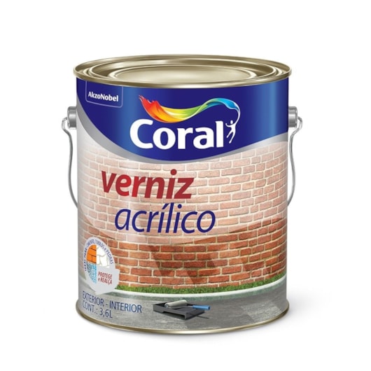 Verniz Incolor Brilhante Transparente 3.6l Coral - Imagem principal - b33c2a26-4833-4192-ae08-64a6c8185ec4