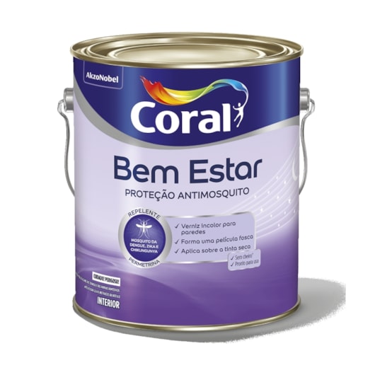 Verniz Incolor Fosco Bem Estar Proteção Antimosquito 3,6L Coral - Imagem principal - f66a0df7-654b-43f4-a23a-f5e77a54f8d5