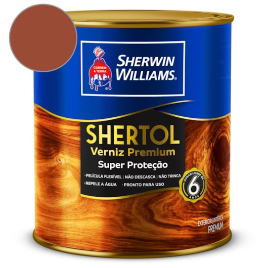 Verniz Shertol Brilhante Mogno Sherwin Williams 0,9L - Imagem principal - 7cab7bc2-5efa-4fba-b0a3-61f6bf992d4c