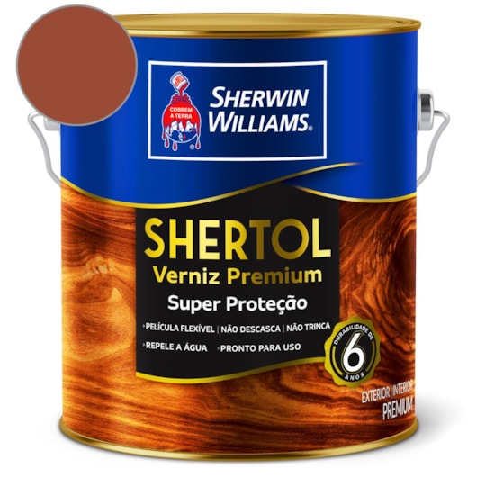 Verniz Shertol Brilhante Mogno Sherwin Williams 3,6L - Imagem principal - 906b0fe8-9e76-4d55-bbd5-2838075b98a5