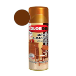 Verniz Spray  Brilhante Móveis E Madeira Mogno Colorgin 235g