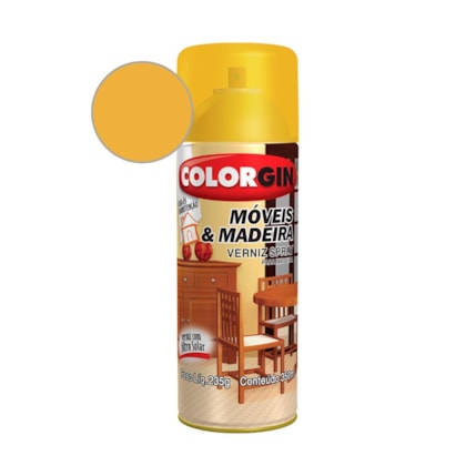 Verniz Spray  Brilhante Móveis E Madeira Natural Fosco Colorgin 235g