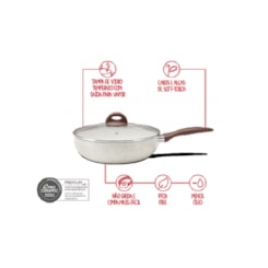 Wok Com Tampa Ceramic Life Smart Plus 3,4L Brinox 28x8cm